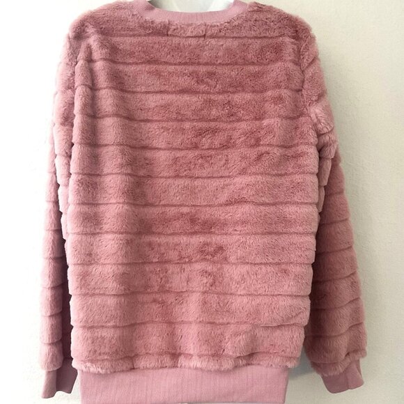 TRIXIE + LULU BLUSH PINK FAUX FUR SWEATER - Picture 6 of 9
